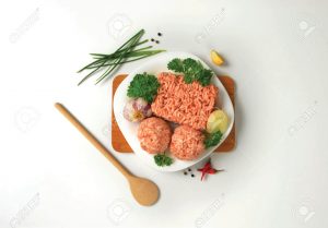 aw minced meat and meatballs on plate